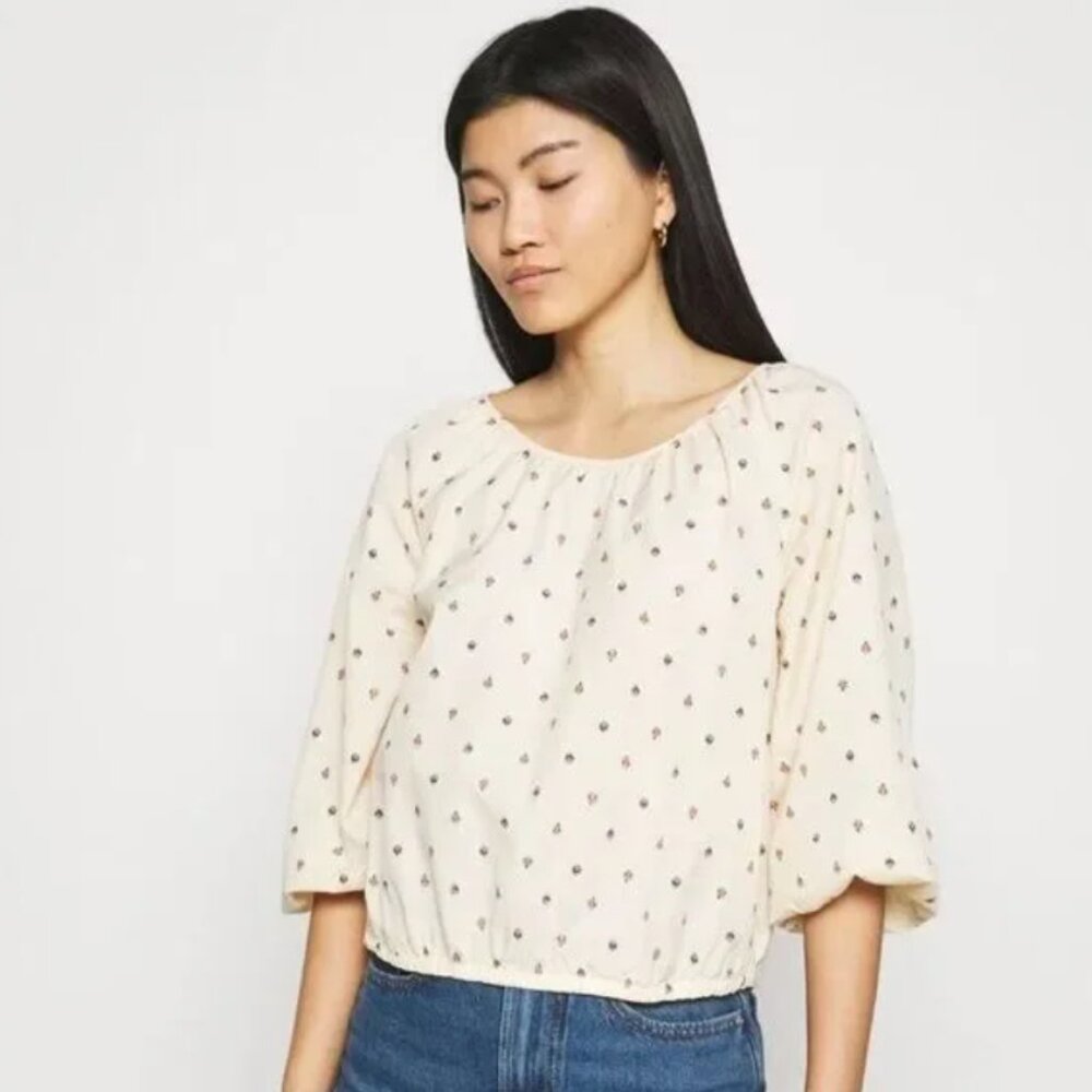 Madewell Women's Amber Top in Sunrise Floral Bone - Size Small